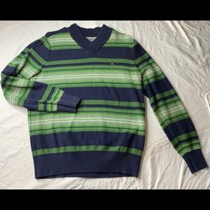 Tommy Hilfiger stripe sweater v neck medium